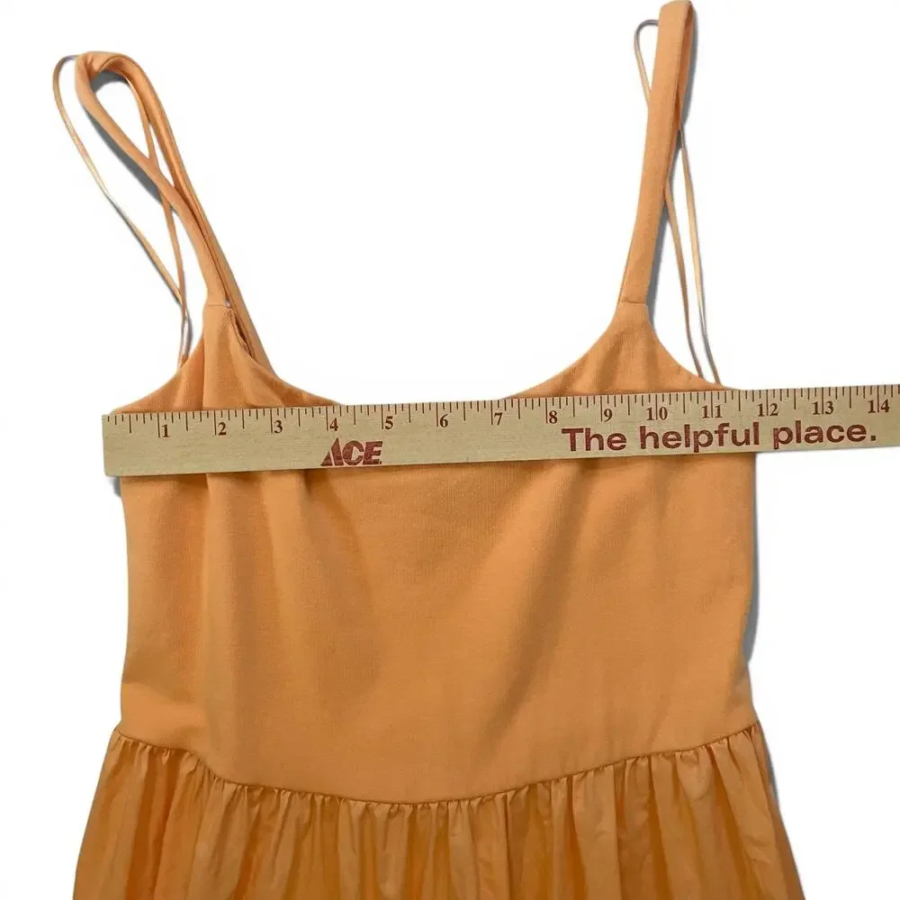 Old Navy Sunfish Orange Midi Dress Small Cotton Fit Flare Summer Sundress - Picture 3 of 8